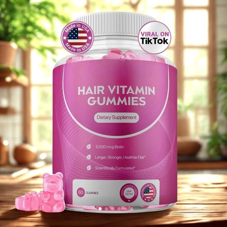Hair, Skin, & Nails Gummies for Women & Men | #1 Advanced Formula | Fuller & Thicker Hair