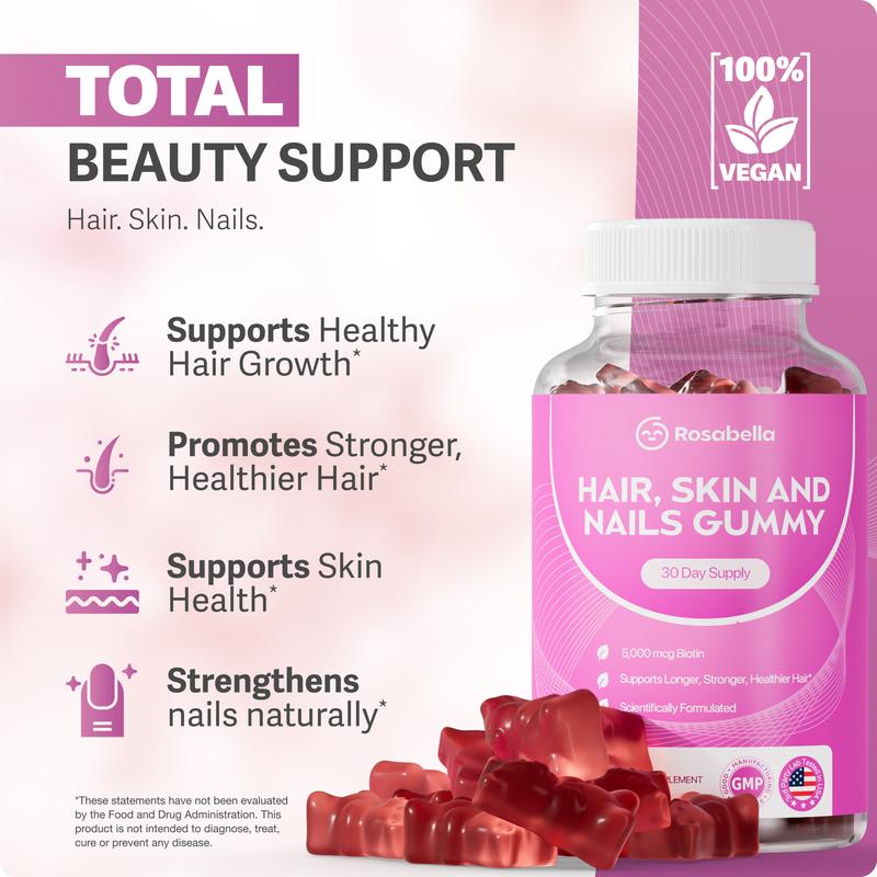 Hair, Skin, & Nails Gummies for Women & Men | #1 Advanced Formula | Fuller & Thicker Hair