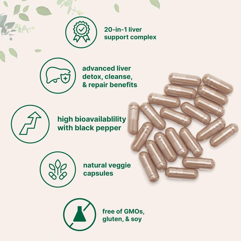 Liver Detox Supplement | Advanced Formula #1 | Cleanse & Wellness Boost | Get Rid of Toxins | 120day supply