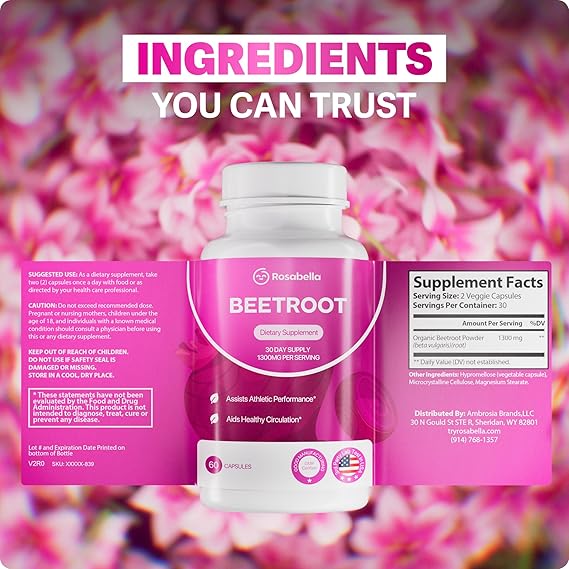 Organic Beet Root Capsules™ – Non-GMO, #1 Selling Lab-Tested Beet Supplement - 60 Capsules, 30-Day Supply