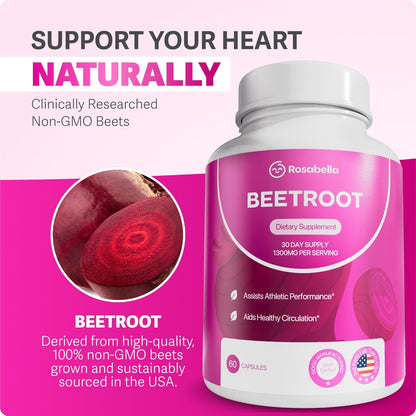 Organic Beet Root Capsules™ – Non-GMO, #1 Selling Lab-Tested Beet Supplement - 60 Capsules, 30-Day Supply